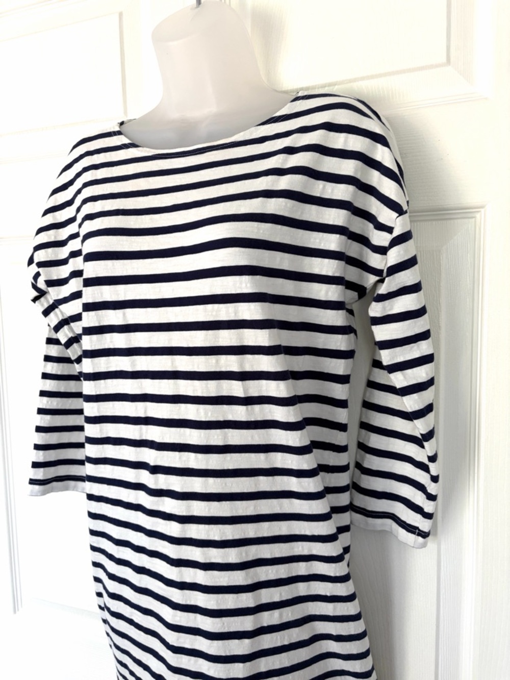 Patagonia Dress Organic Cotton Floral French
Stripe Shift Dress Navy White Small - Picture 6 of 15